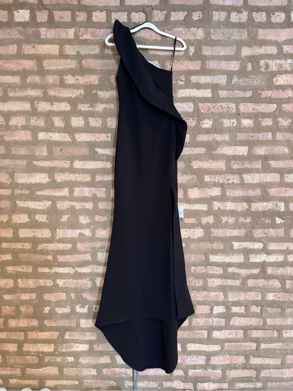 New with tags ASOS DESIGN black one-shoulder maxi dress, size US 0 / UK 4 / EU 3